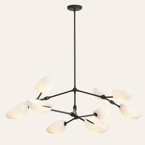 Argus glass Double Tier Chandelier 45" Width