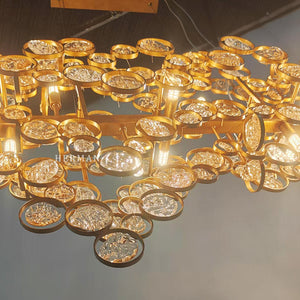 Trento Clustered Glass Linear Chandelier 55"
