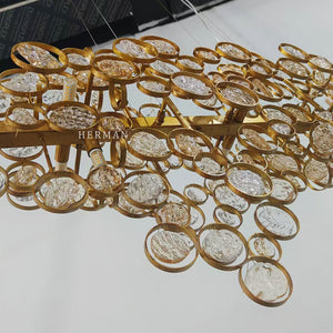 Trento Clustered Glass Linear Chandelier 55"
