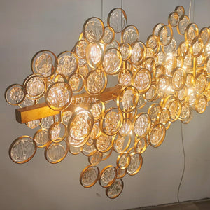 Trento Clustered Glass Linear Chandelier 55"