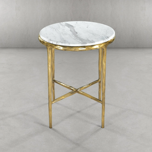 Thaddies Marble Round Side Table 18"D