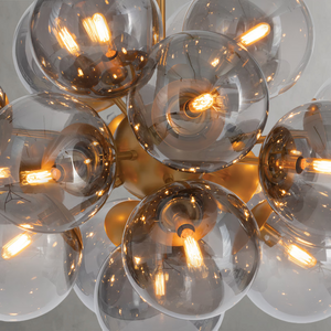Mandoza Brass Smoked Glass Chandelier-Vancei
