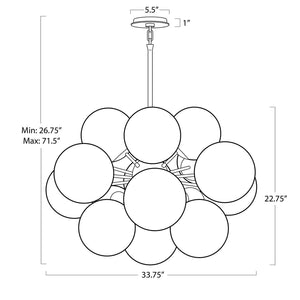 Mandoza Nickel Glass Chandelier-Vancei
