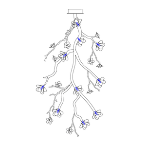Aura Flora Large Long Branch Flower Chandelier