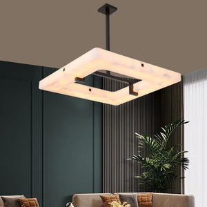 Glacera Square Alabaster Chandelier