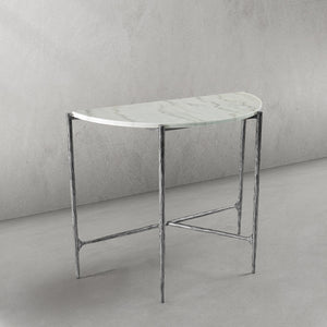 Hand-Forged Metal Semi-circle Console Table