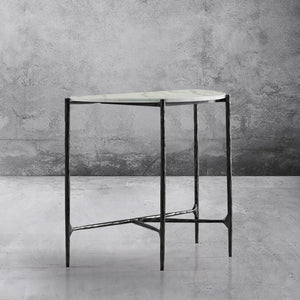 Hand-Forged Metal Semi-circle Console Table