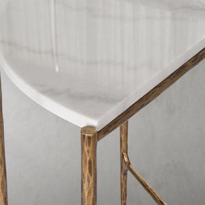 Hand-Forged Metal Semi-circle Console Table