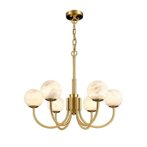 Alabaster Brass Chandelier 25.6" 31.5"-Vancei