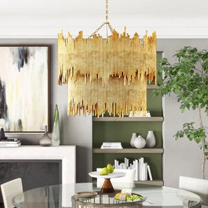 Althely Brass 8 Lights 2-Tier Chandelier