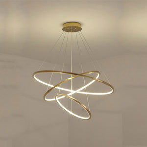 Amina Gold Multi Rings Chandelier for Lobby Villa-Vancei