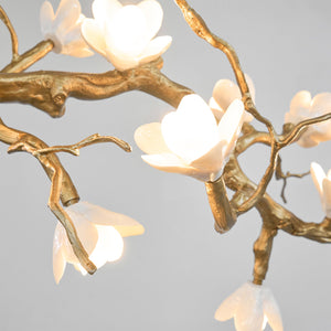 Aura Flora Brass Flower Branch Chandelier