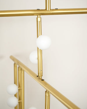 Brass Glass Drop Chandelier-Vancei