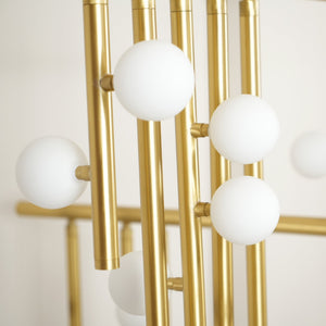 Brass Glass Drop Chandelier-Vancei