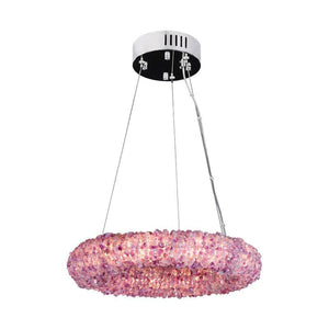 Purple Primary Crystal Cluster Round Chandelier-Vancei