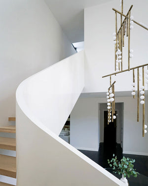 Brass Glass Drop Chandelier-Vancei