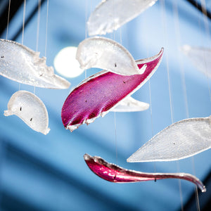 Flying Glass Feather Chandelier-Vancei