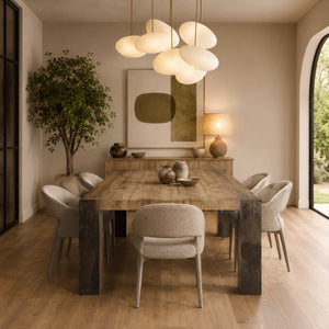 Tellurian Oak Dining Table Rectangular Handcrafted Rustic Industrial Dining Furniture