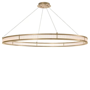Damien 55" Modern Chandelier (Antique Brass & Frosted Glass Finish)