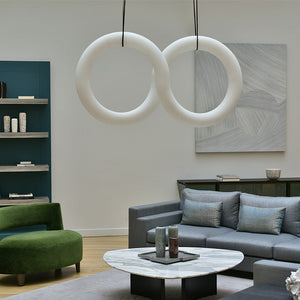 Glacera Designer Inspired Alabaster Chandelier Light For Living Room 35'' 55'' 56'' 70'' 96''W