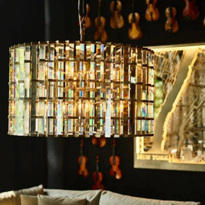 Dora Glass Round Pendant Chandelier-Vancei