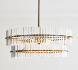 Mallory Crystal Round Chandlier 29.5" 48"