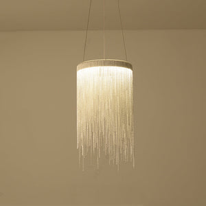Flynn Aluminum Chain Tassel Pendant Light-Vancei