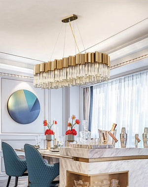 Kubica Oval Crystal Chandelier-Vancei