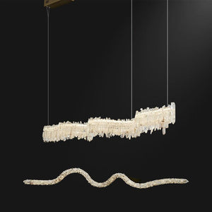 Primary Crystal Cluster Linear Dining Chandelier-Vancei