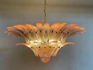 Murano Chandelier – Palmette – 58 glass – Pink