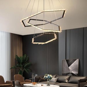 Primary Hexagon Rock Crystal Ring Chandelier-Vancei