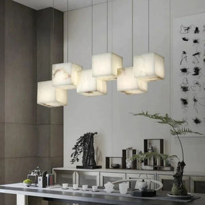 Alabaster Cubic Linear Chandelier-Vancei