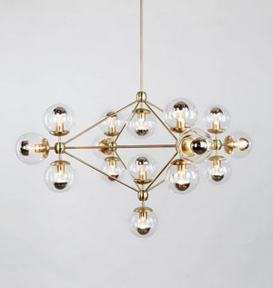 Modo Chandelier - 4 Sided, 15 Globes