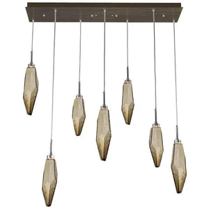 Rosy Crystal Rectangular Chandelier-Vancei
