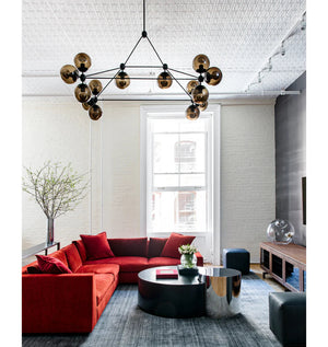 Modo Chandelier - Rectangle, 14 Globes