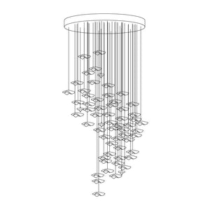 Tidal Art Glass Chandelier (With Canopy)