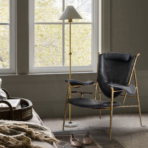 Thaddies Enamel Wooden Plate Leather Armchair-Vancei