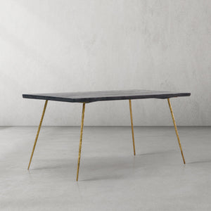 Thaddies Vintage Style Metal Frame Dining Table-Vancei