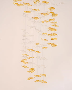 Tidal Art Glass Chandelier (With Canopy)