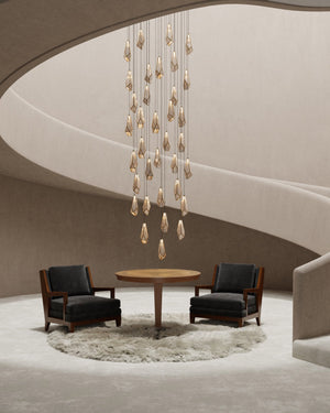 Glass Mirror 36-Light Round Multi-Drop 33'' Chandelier-Vancei