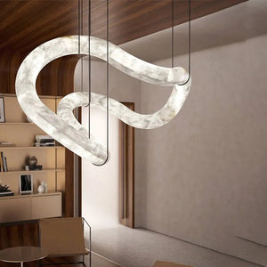 Glacera Designer Inspired Alabaster Chandelier Light For Living Room 35'' 55'' 56'' 70'' 96''W