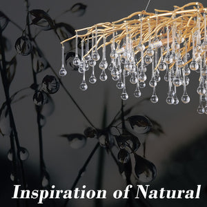 Doris Crystal Rectangular Branch Chandelier L45"-Vancei