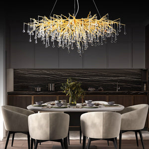 Doris Crystal Rectangular Branch Chandelier L45"-Vancei