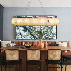 Alabaster Rectangular Chandelier L54" - Fast Delivery-1-Luxehomezone