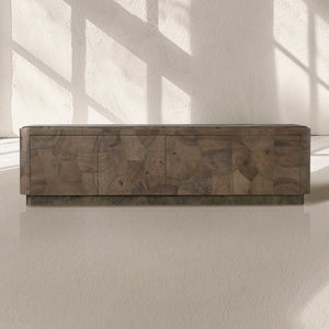 Loranco TV Stand Unit Wood Sideboard Media Console Ash Entryways Storage Cabinet