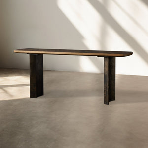Loranco Ash Entrance Console Wood Hallway Entryway Table With Steel Base