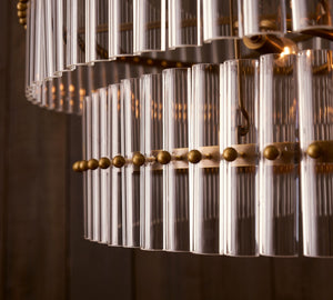 Mallory Crystal Round Chandlier 29.5" 48"