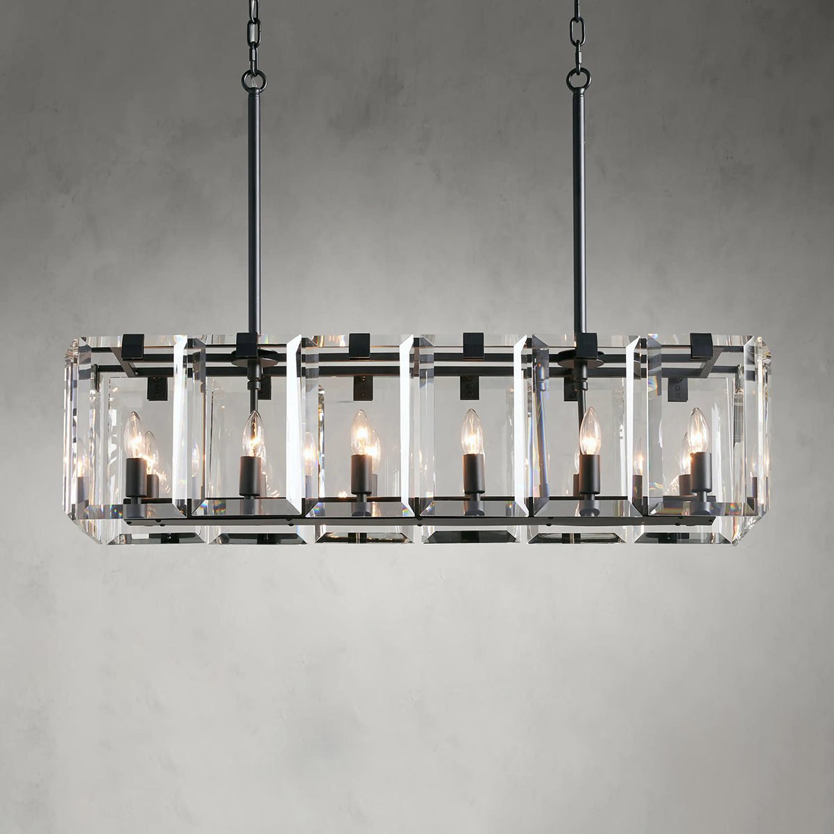 Crystal Prism Rectangular Chandelier 40''53''