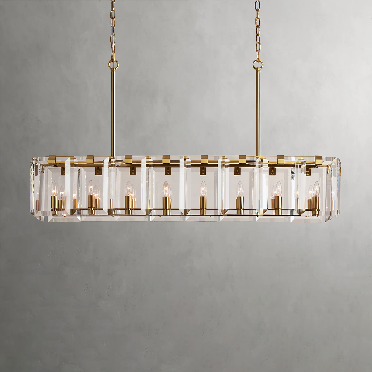 Crystal Prism Rectangular Chandelier 40''53''