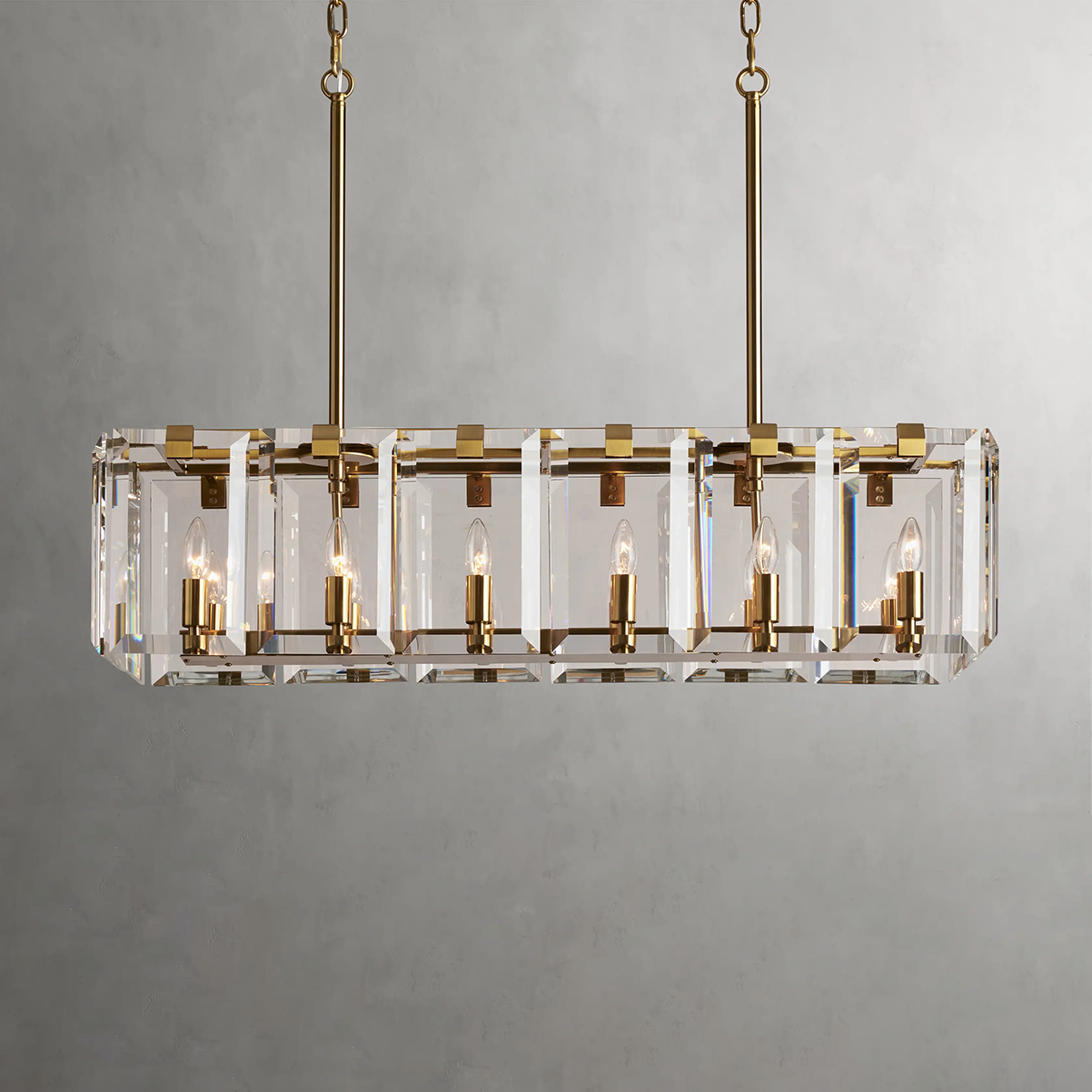 Crystal Prism Rectangular Chandelier 40''53''